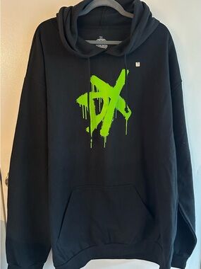 WWE Black Hoodie with Neon Green DX Graffiti Logo